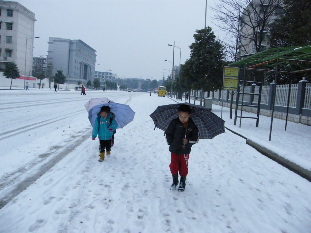 风雪求学路 摄影 朵儿她爸