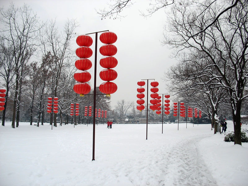 中山陵雪景二 摄影 山脚下的炊烟