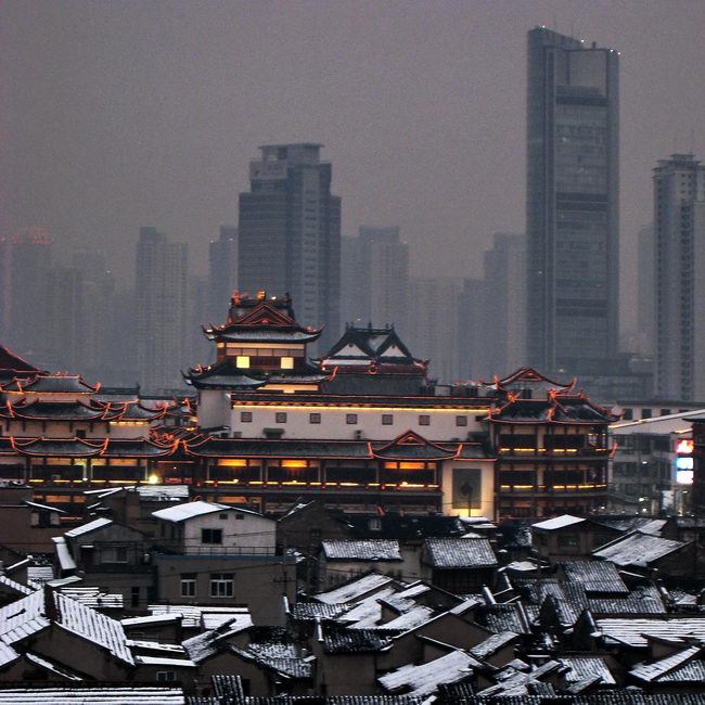 浦江冬雪之夜 摄影 明浩