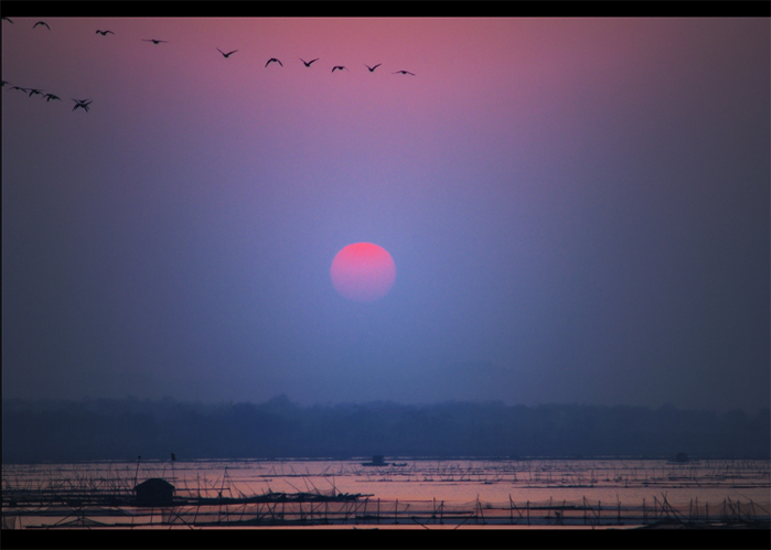 夕阳西下 摄影 乌云与金边