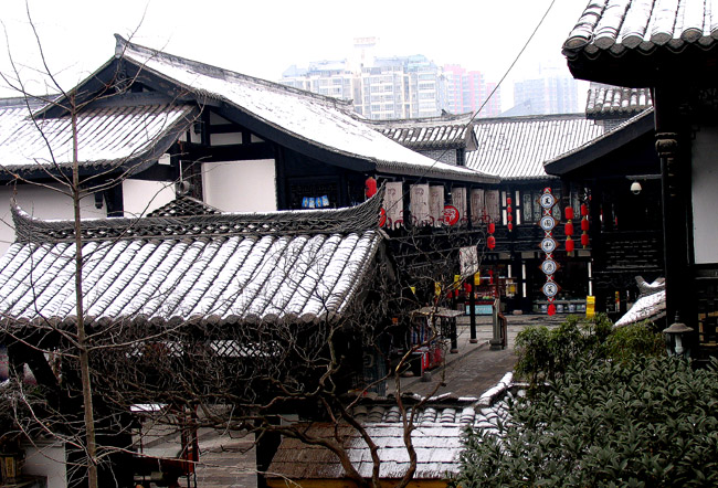 残雪.成都仿古川西民居街区----文殊坊 摄影 老格