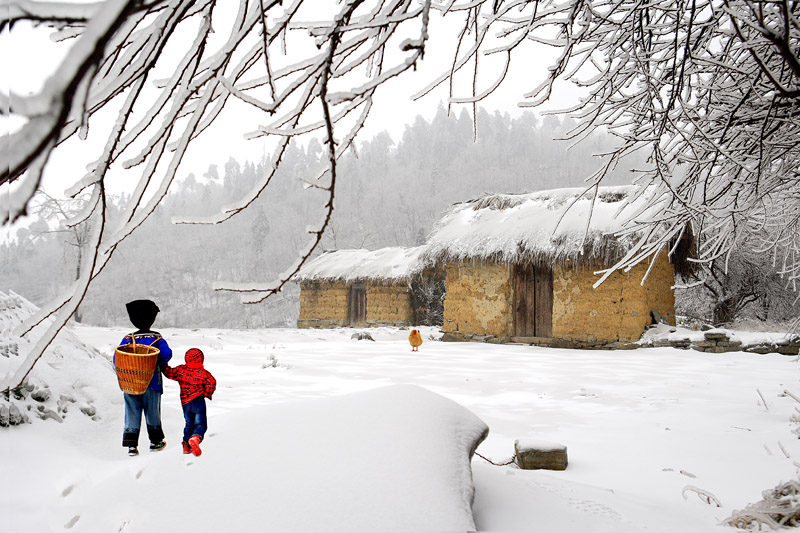 冰雪阻挡不住回家 摄影 老玩童