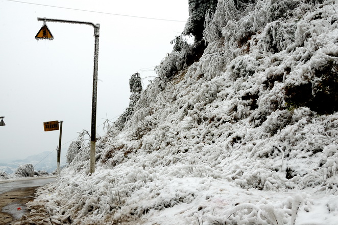 青山绿水的贵州被风雪肆虐成这样 摄影 老秋叶