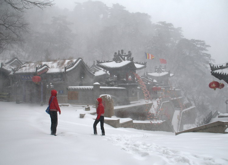 暴风雪中敬香客 摄影 askcm