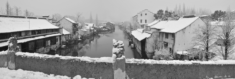 桥上看雪景 摄影 阿纲