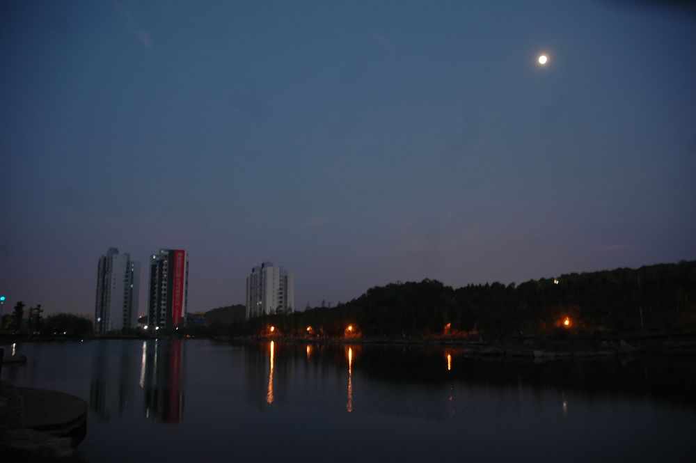 小区夜景 摄影 雨v季