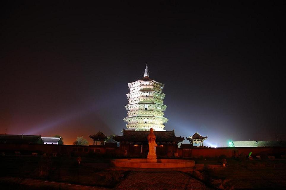 应县木塔夜景 摄影 余风