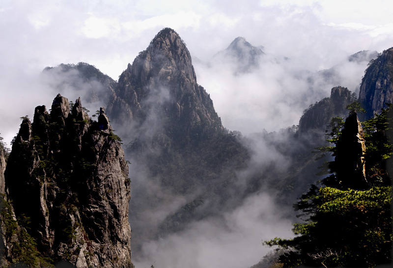 黄山  梦笔生花和笔架峰 摄影 龙眠山客