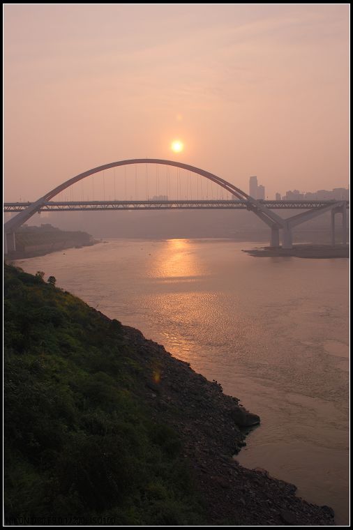 夕照菜园坝长江大桥 摄影 龙影家园