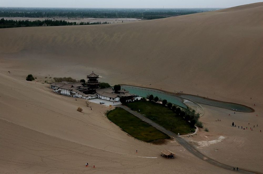 走马河西5：月牙泉（全景） 摄影 色谷饥仙