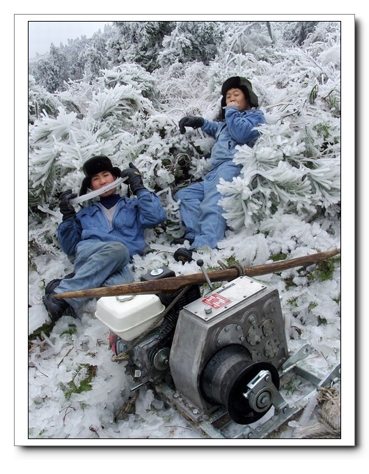 卧雪尝冰 摄影 汪萍