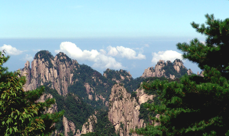 黄山风景 摄影 交叉投影