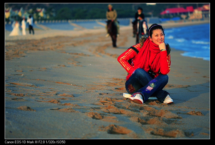 海边美女 摄影 wangbobo