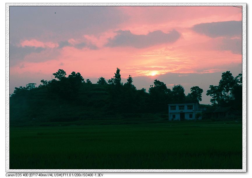 夕照田园 摄影 土木人