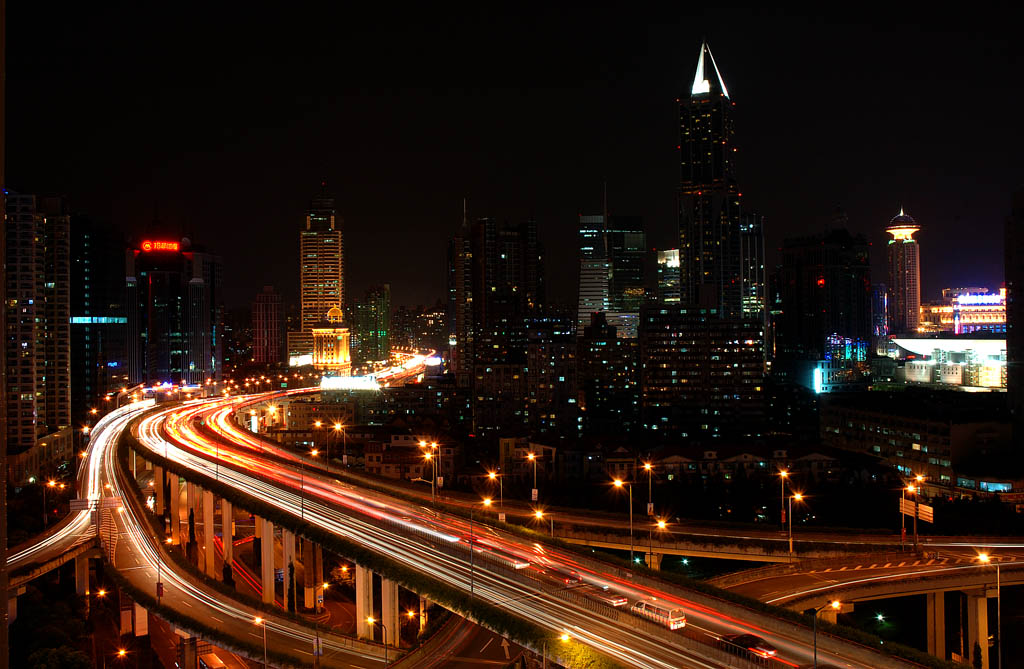 上海立交桥夜景 摄影 姗姗