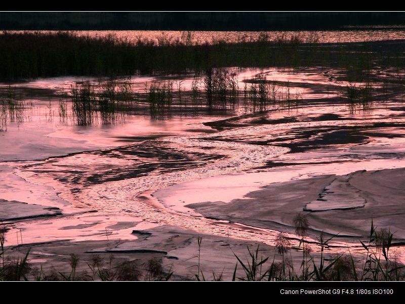 夕阳湖景 摄影 含玉