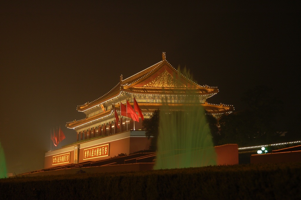 天安门夜景 摄影 摄红