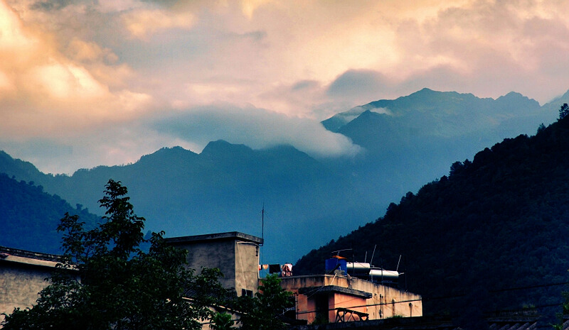 夕照磨西镇 摄影 南岸居士