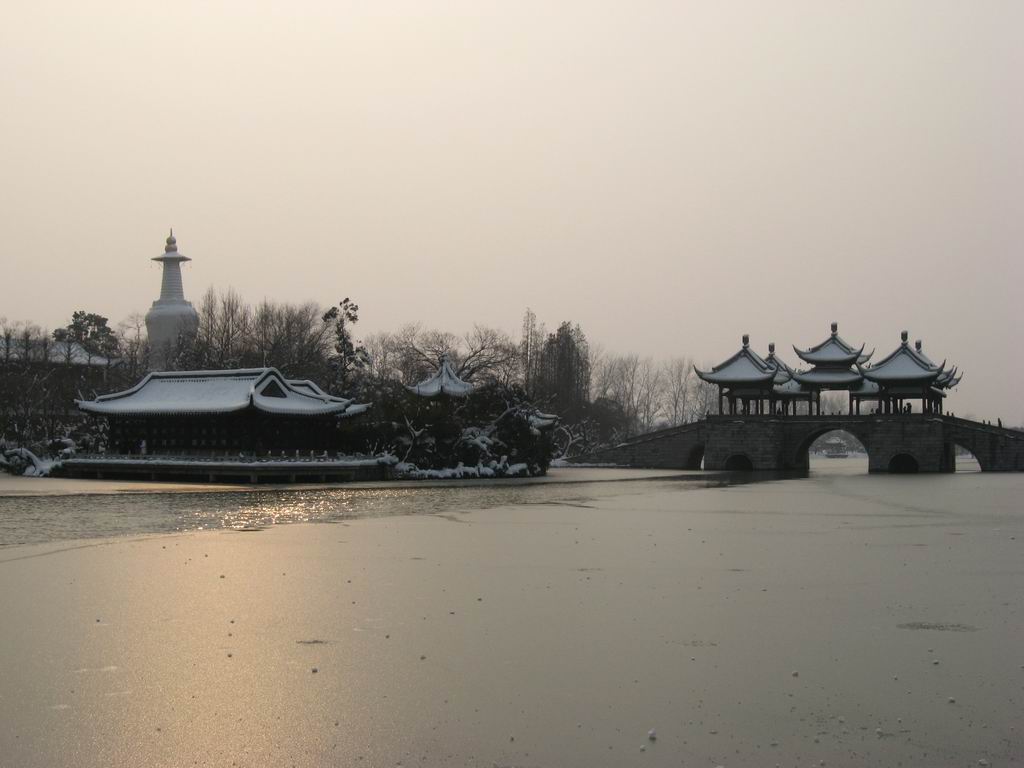 雪中瘦西湖 摄影 细雨庭园