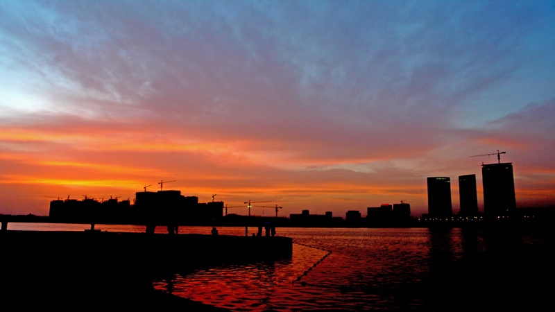 夕洒天鹅湖 摄影 悠悠然