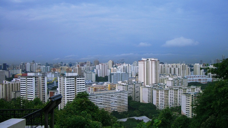 新加坡-花杷山 城市鸟瞰 摄影 银色黄金