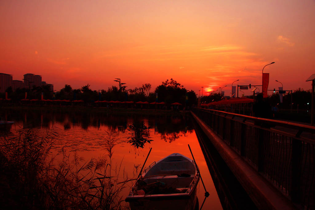 奥运夕阳景 摄影 虾摄