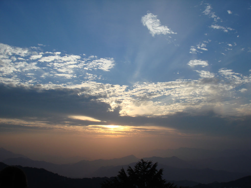 九华山夕阳 摄影 涠洲岛天蓝