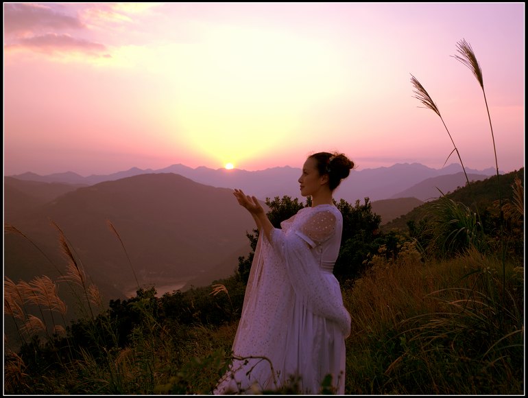 夕阳下 摄影 多米扫