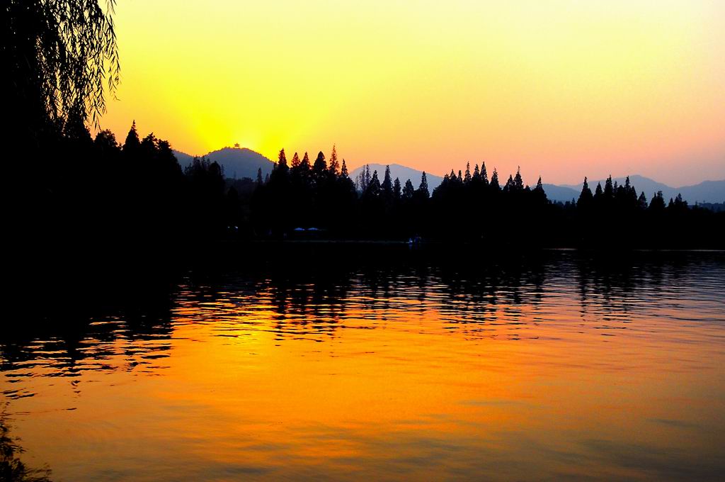 太阳刚刚落山 摄影 夕阳颂影