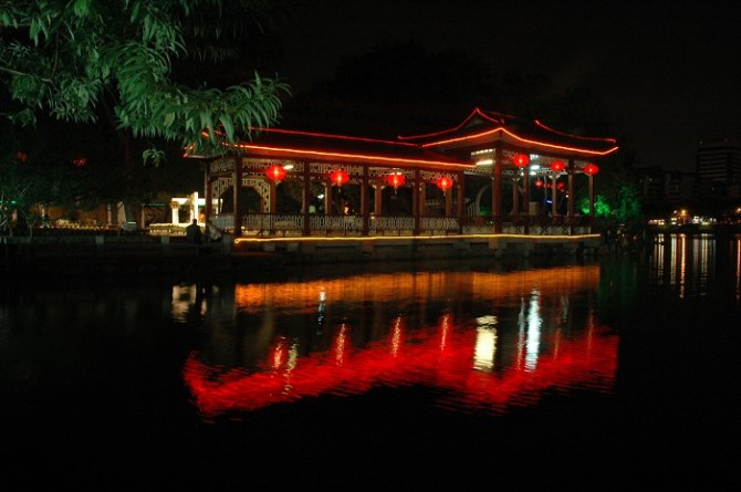 夜景 福州西湖 摄影 阿扁