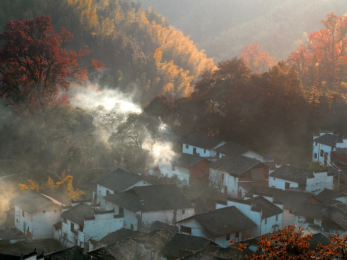 石城炊烟醉夕阳 摄影 灵狐