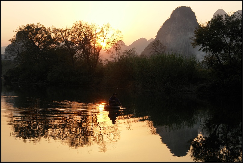 夕照桃花江 摄影 情趣花韵