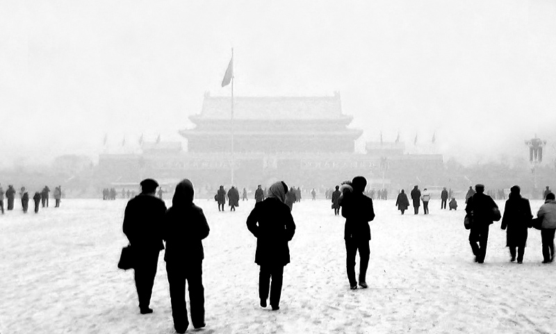 京城雪 摄影 黑白写真