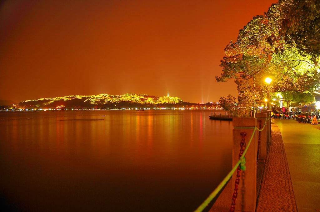 西湖夜景 摄影 夕阳颂影