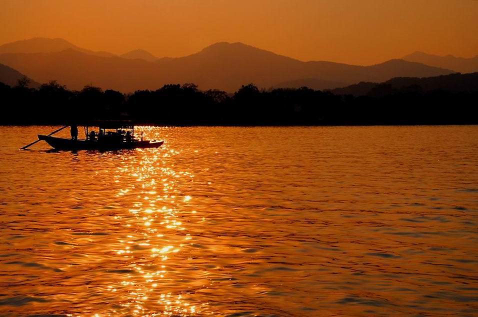 西湖金波 摄影 夕阳颂影