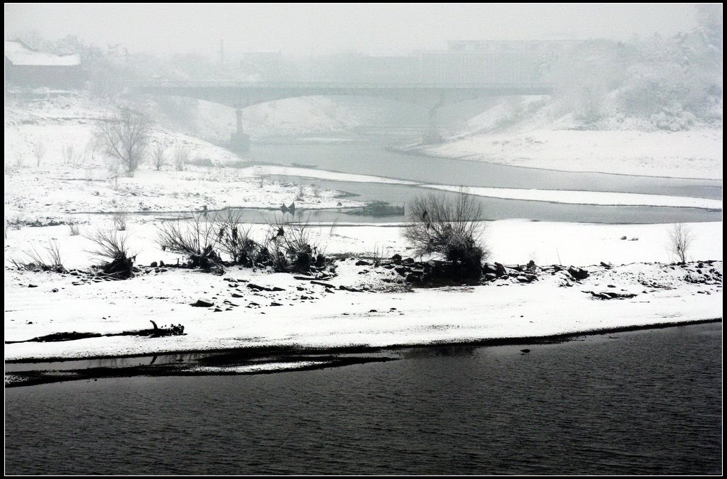 府河第一场冬雪 摄影 华绿