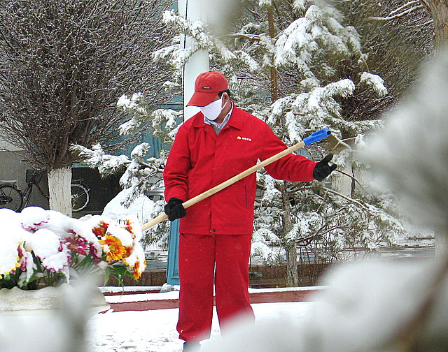 扫雪 摄影 大漠之魂