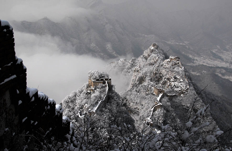 雪雾中的箭扣长城 摄影 边走边玩