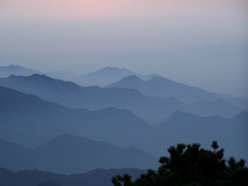 黄山日暮 摄影 风中的羽毛