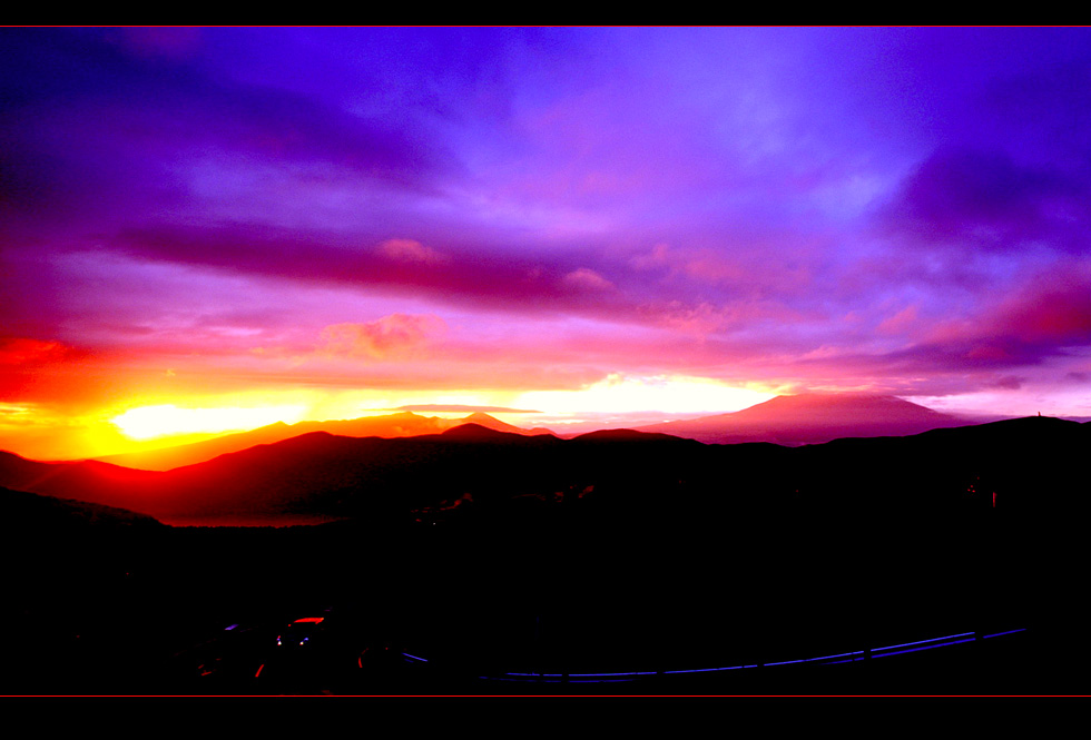 朝晖夕照---火烧富士山 摄影 菩提子