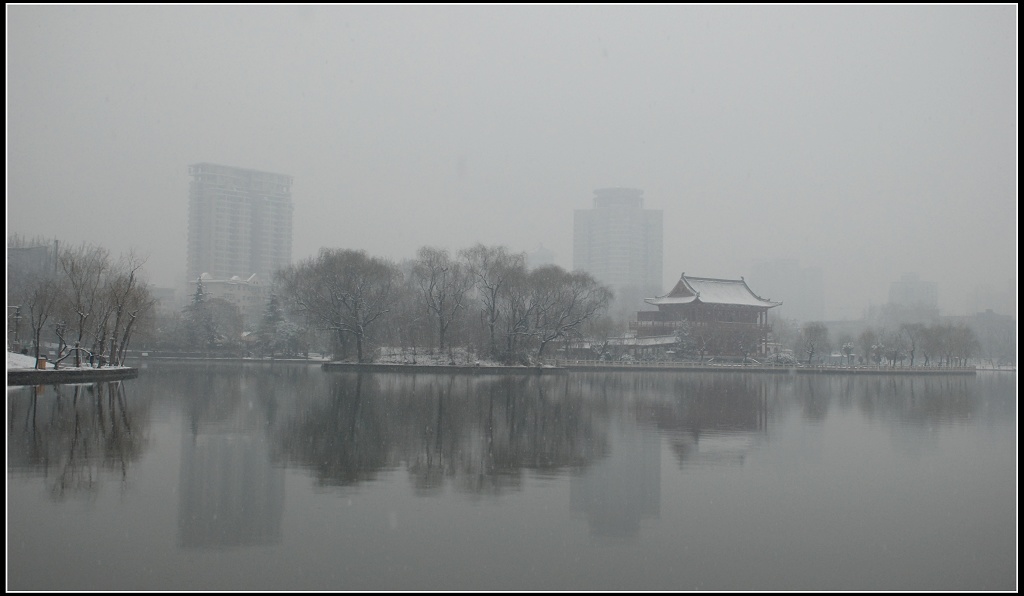 兴庆宫 雪 摄影 阳光灿烂中