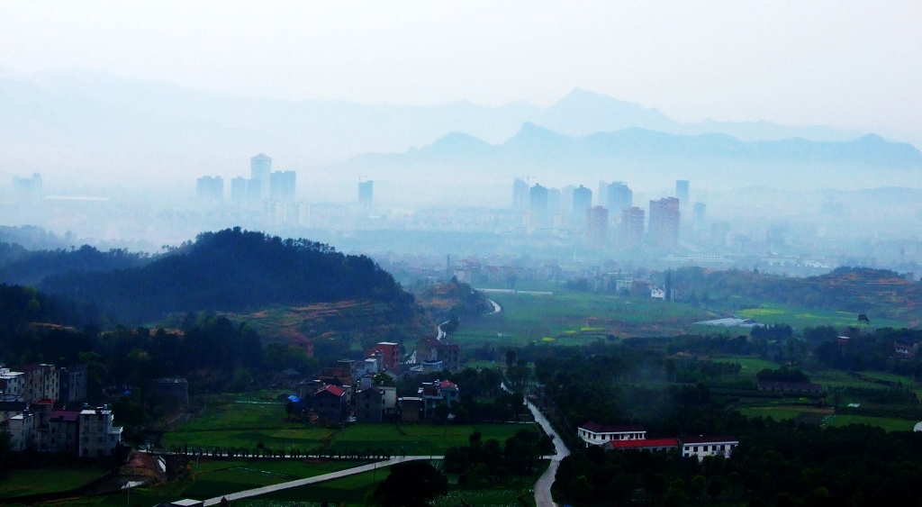 俯瞰山城—天台 摄影 鲤江