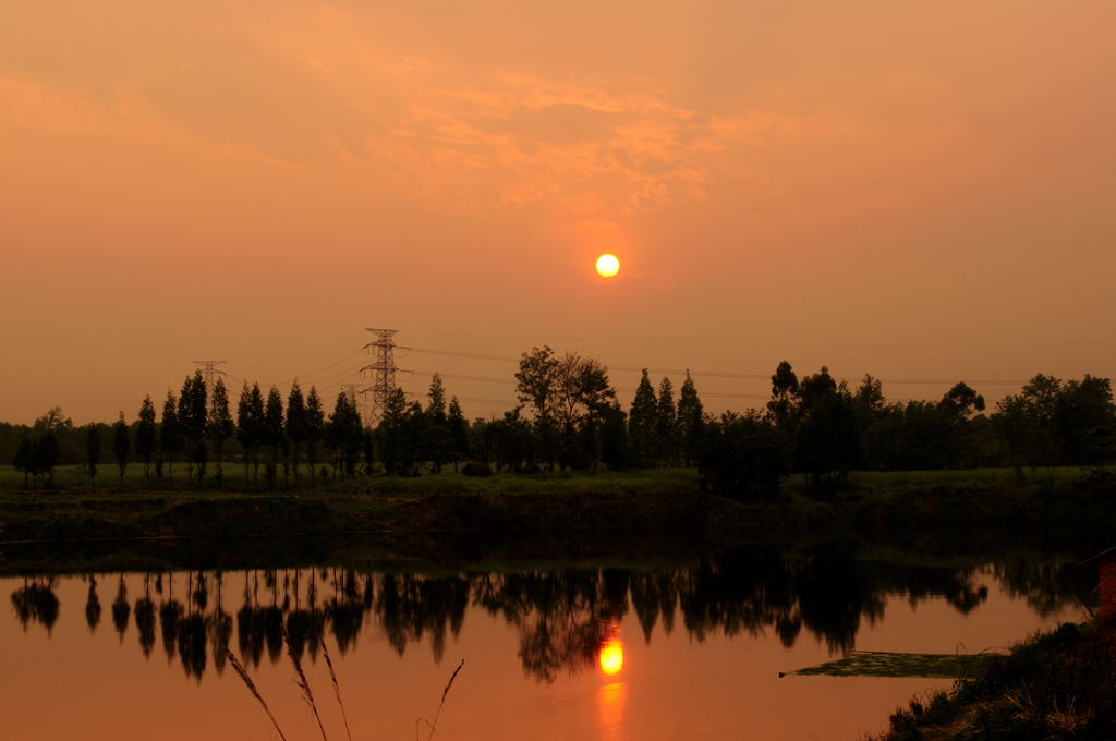 夕阳晚霞 摄影 闲人影