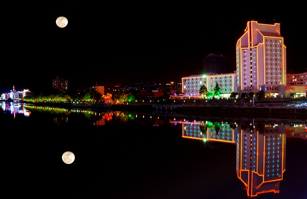 邵武夜景 摄影 一片红叶