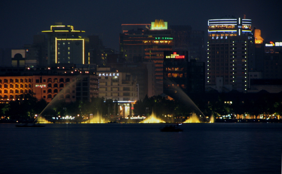 杭州市湖滨音乐喷泉夜景 摄影 怀能