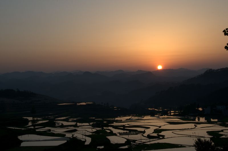 贵州　梯田　夕阳 摄影 清新一下