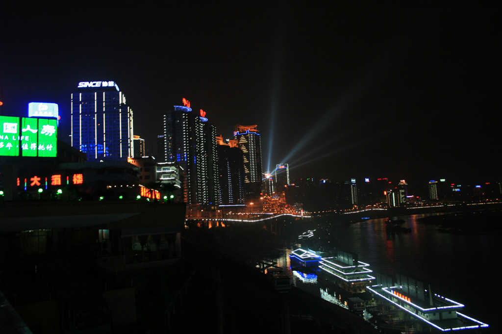 重庆朝天门夜景 摄影 红豆雨