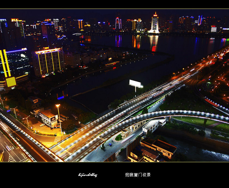 俯瞰厦门夜景 摄影 笔架