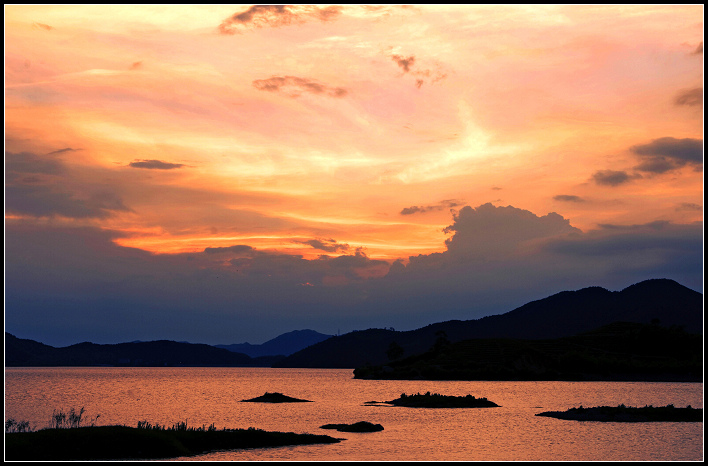 水滨夕色 摄影 老黄牛.