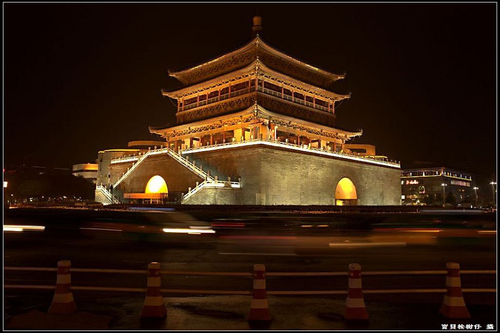 西安钟楼夜景 摄影 心肝寶貝